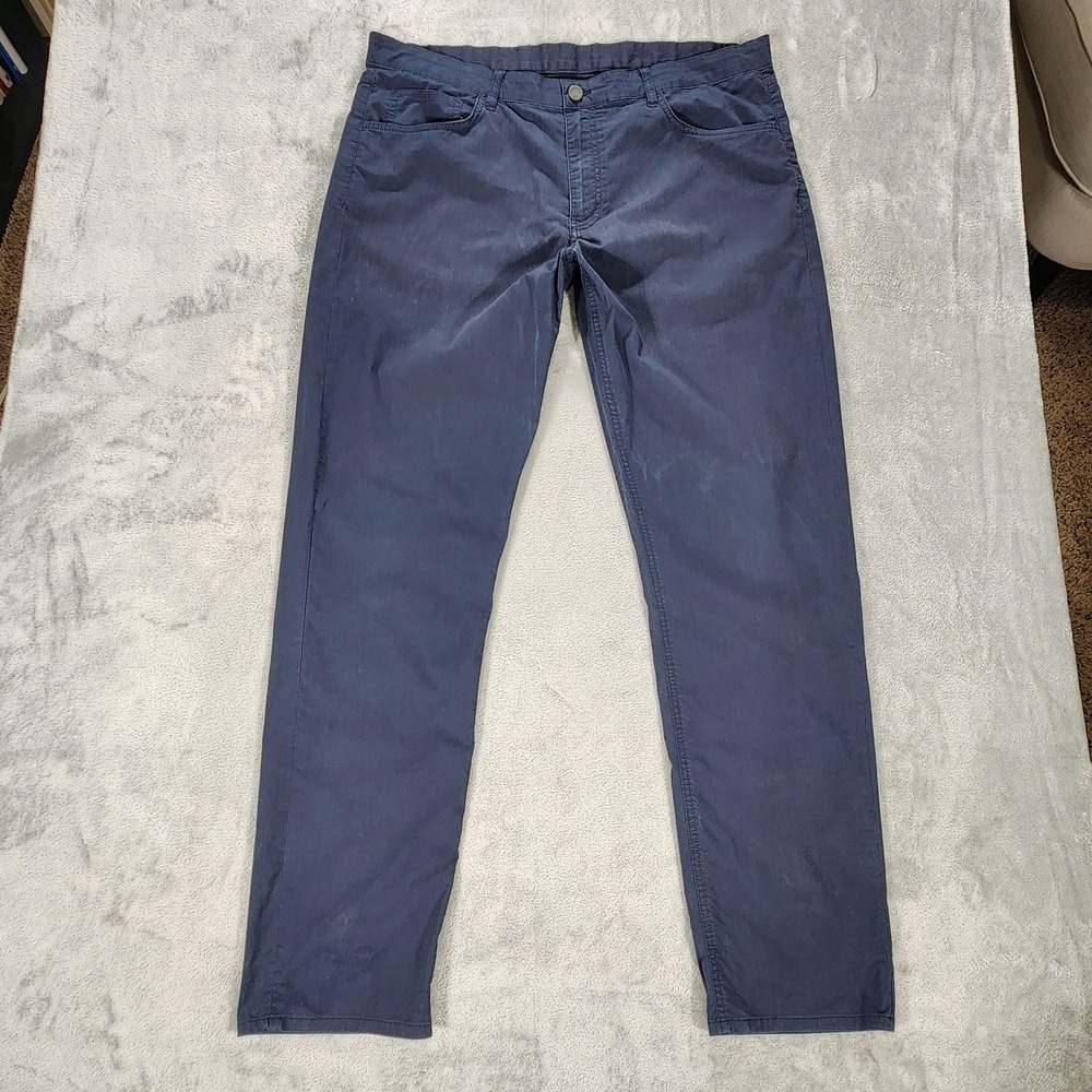 Faherty Movement Pants Mens 38x34 Blue Organic Cotton Stretch 5 Pocket Chino